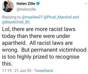 More race based laws now than under apartheid - helen zille